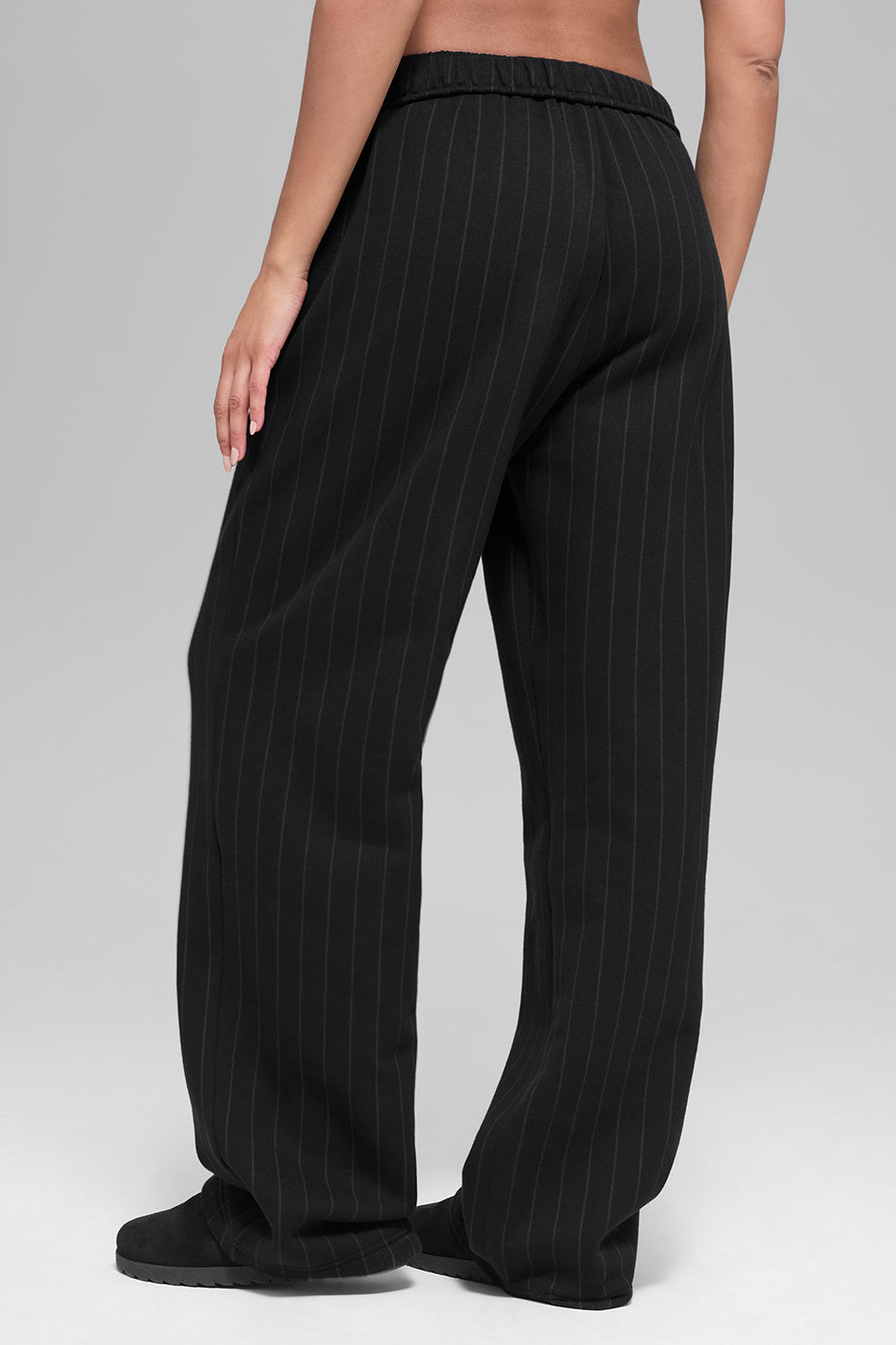 Pinstripe Straight Leg Sweatpant - Black Pinstripe--2