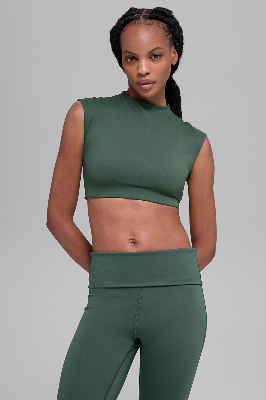 ALO Softsculpt Capped Out Short Sleeve - Clover Green--1