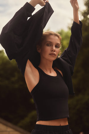 Goddess Ribbed Go-To Tank - Black