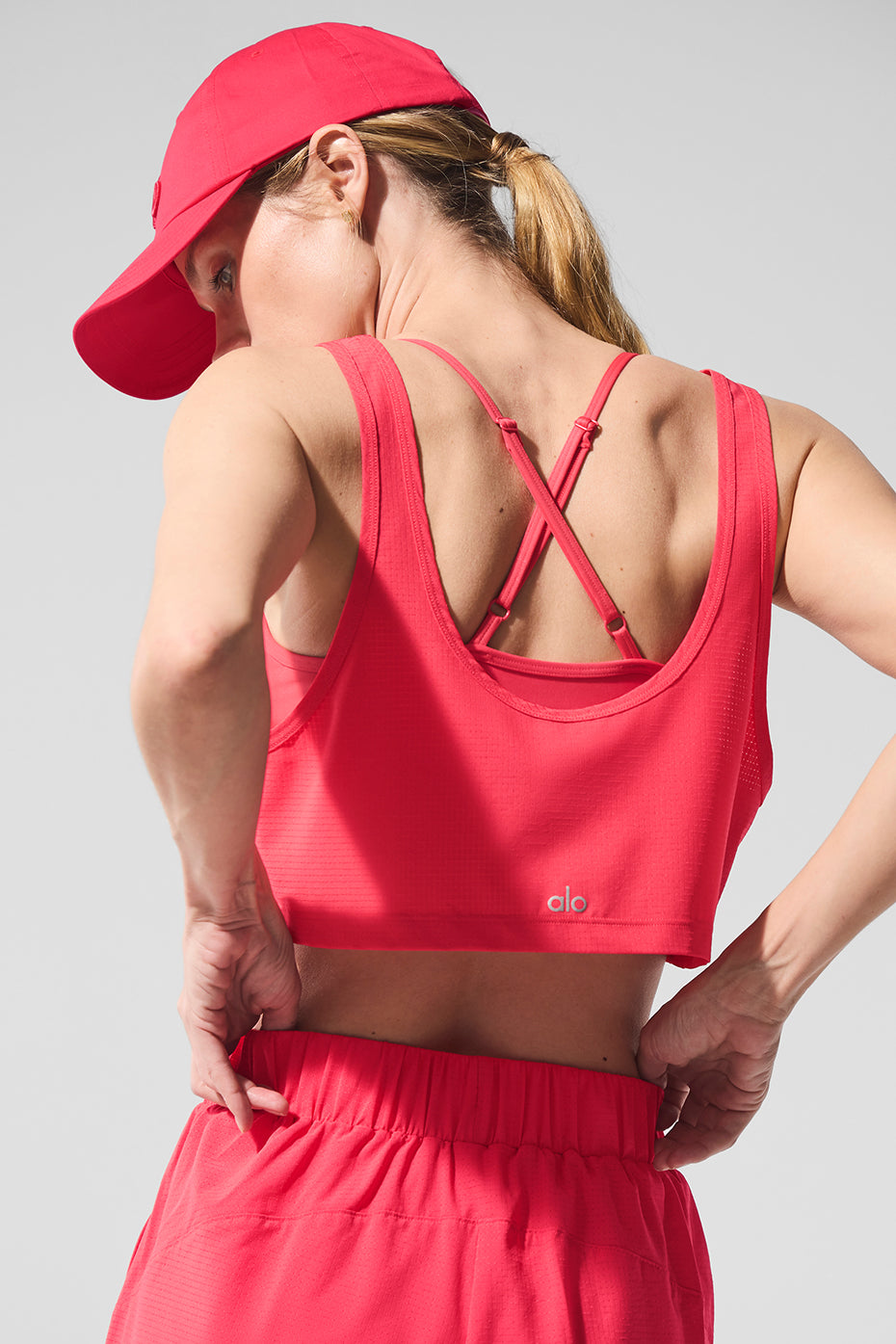 Cropped Sport Star Tank - Candy Red--3