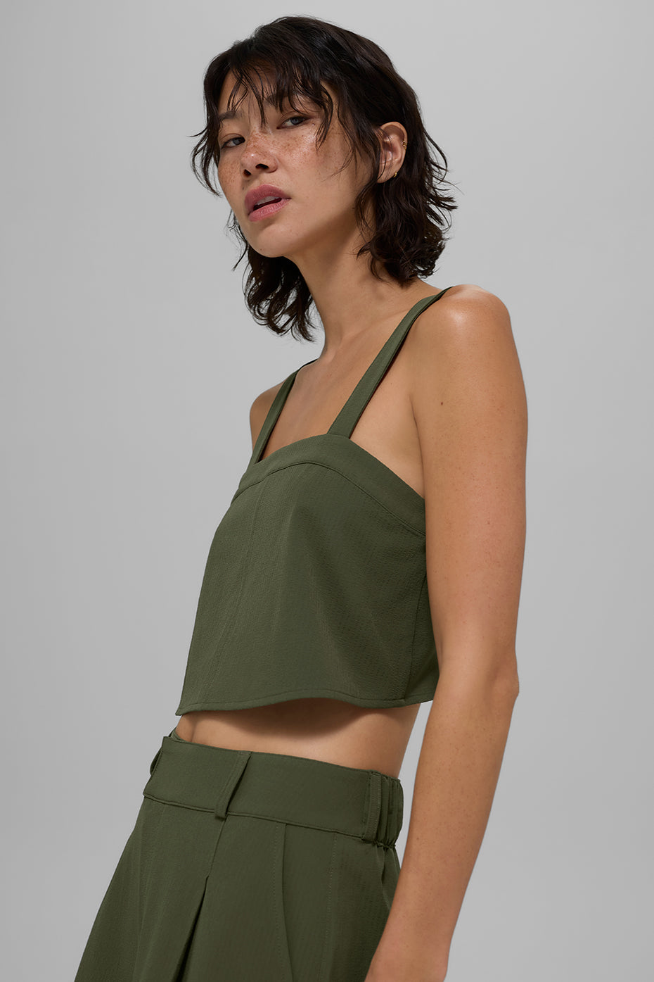 Cropped Dreamscape Tank - Green Olive--5