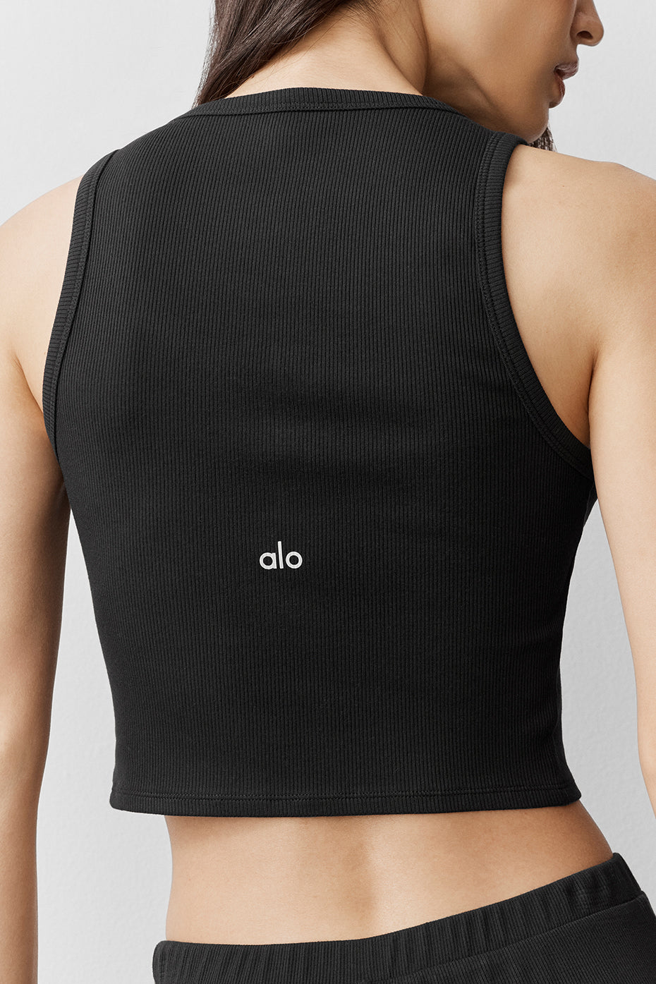 Ribbed Modal Henley Tank - Black--2