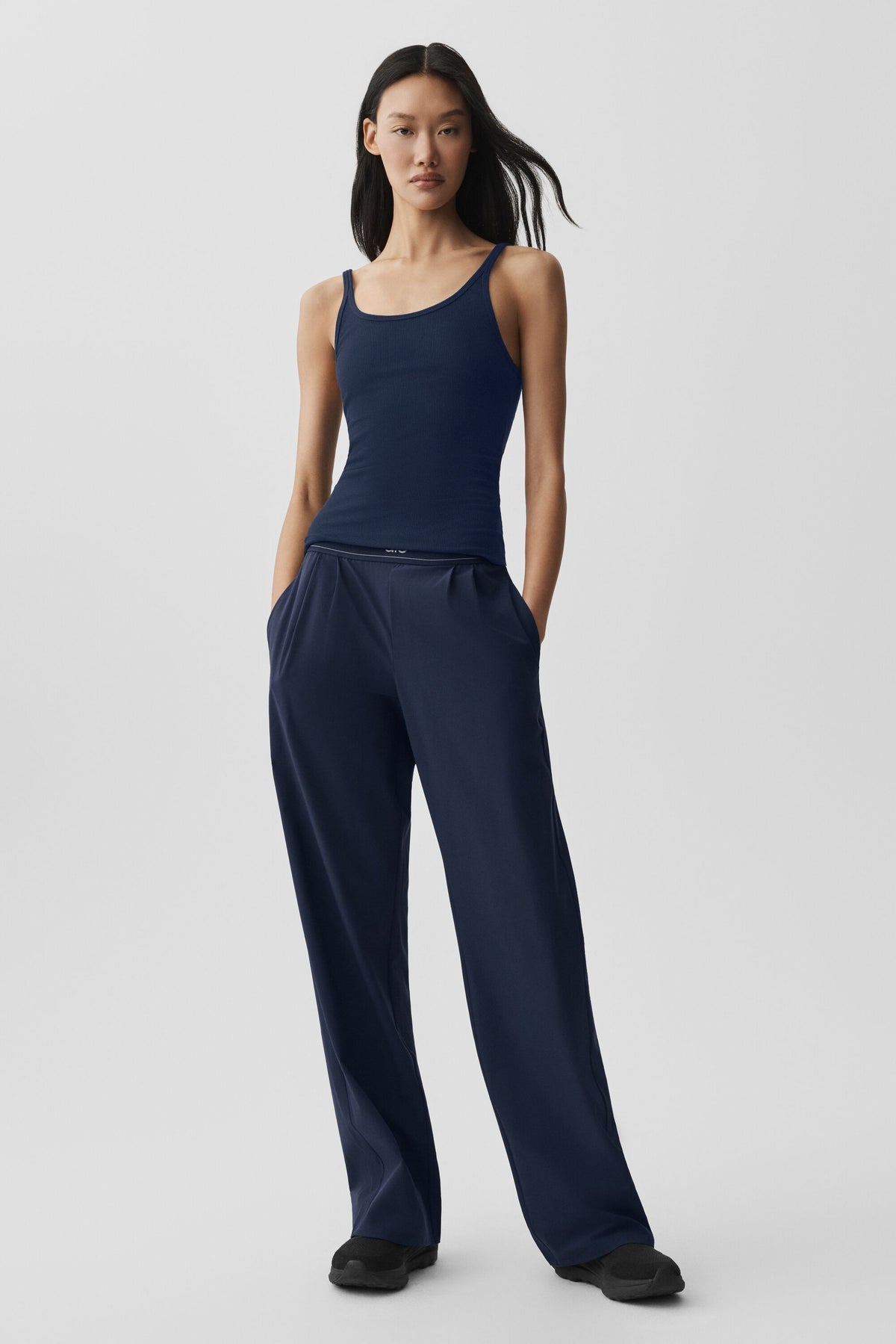 Ribbed Adore Tank - Navy--3