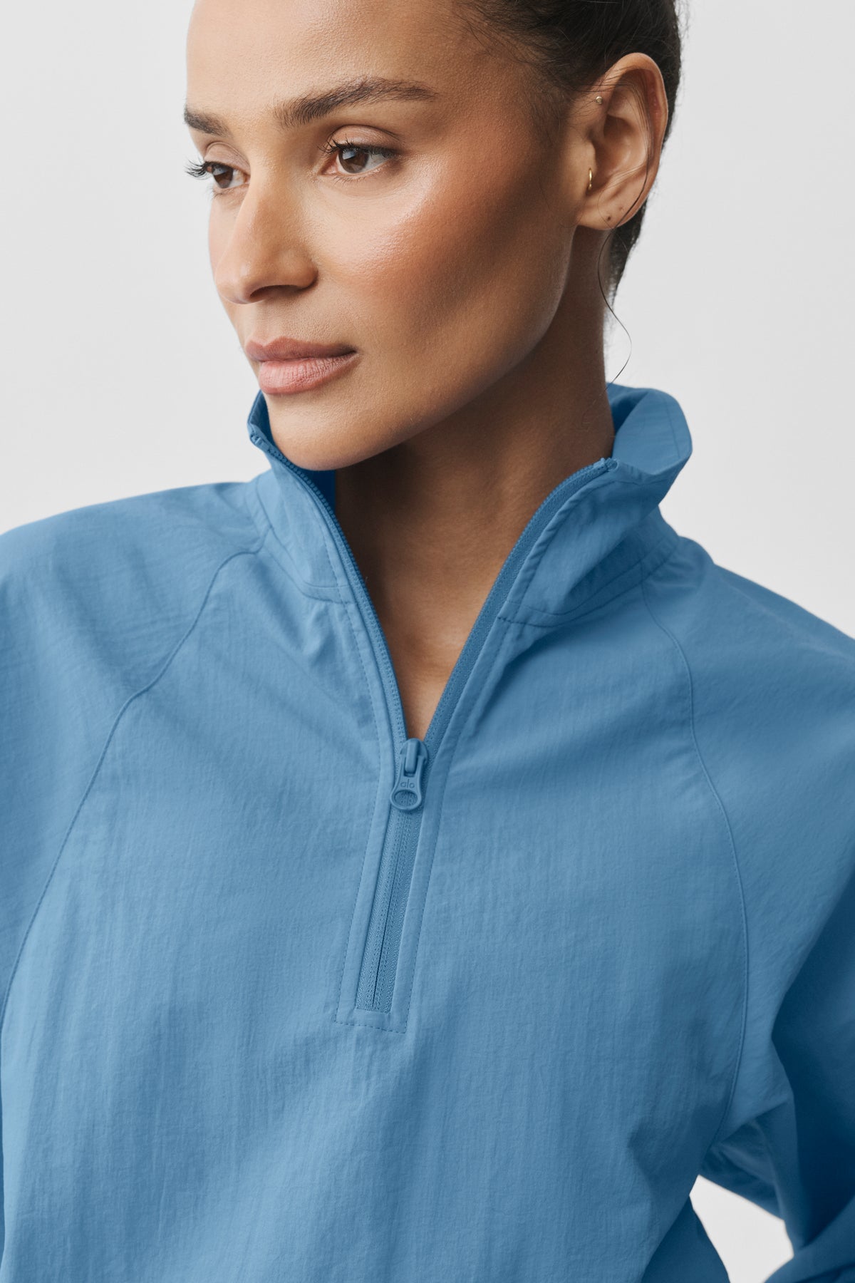 Cropped 1/4 Zip Alumni Pullover - California Blue--3