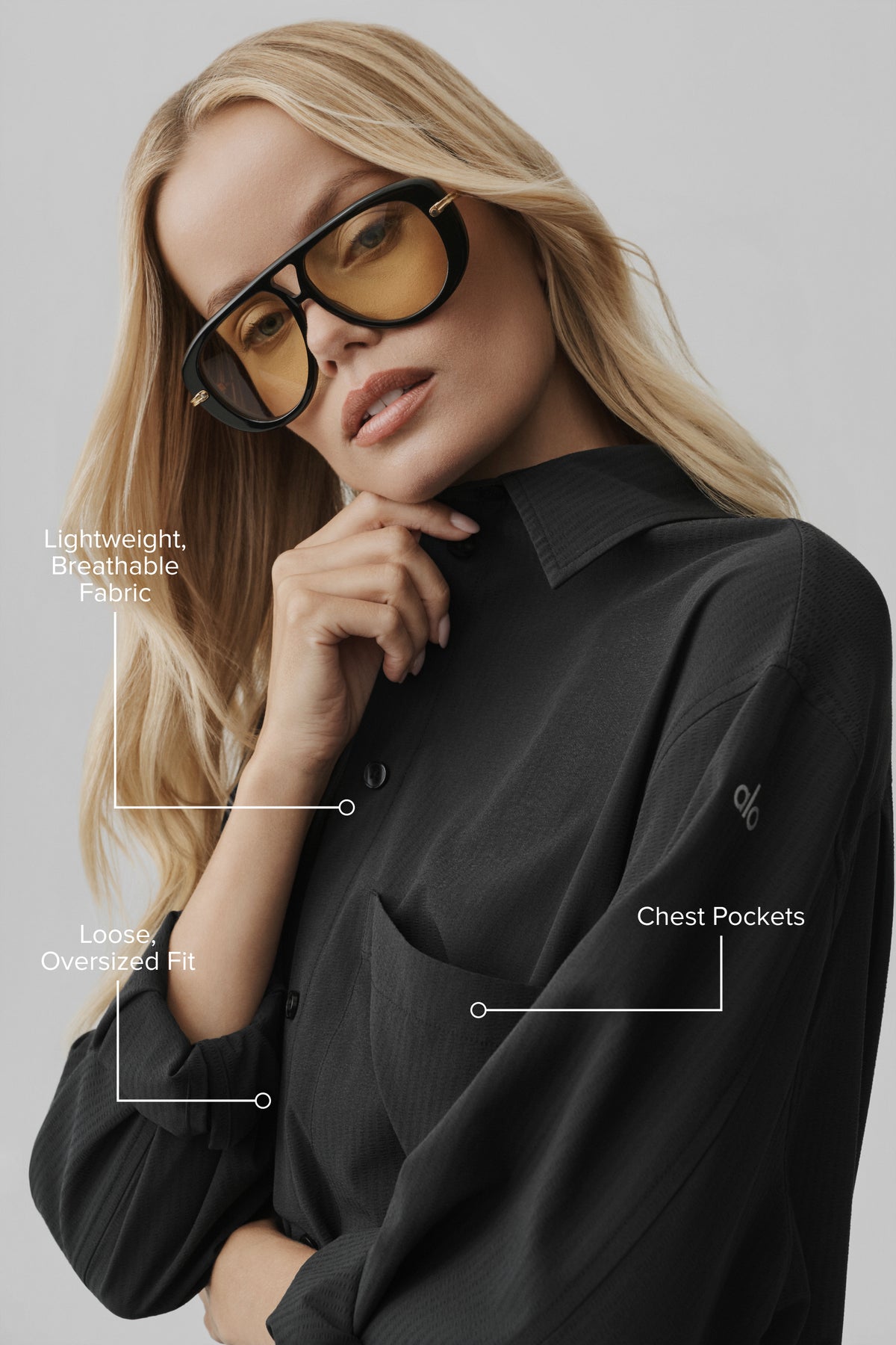 Dreamscape Button Down Long Sleeve - Black--1