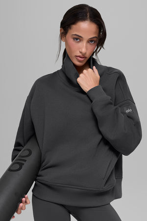 Hazy Mock Neck Pullover - Anthracite