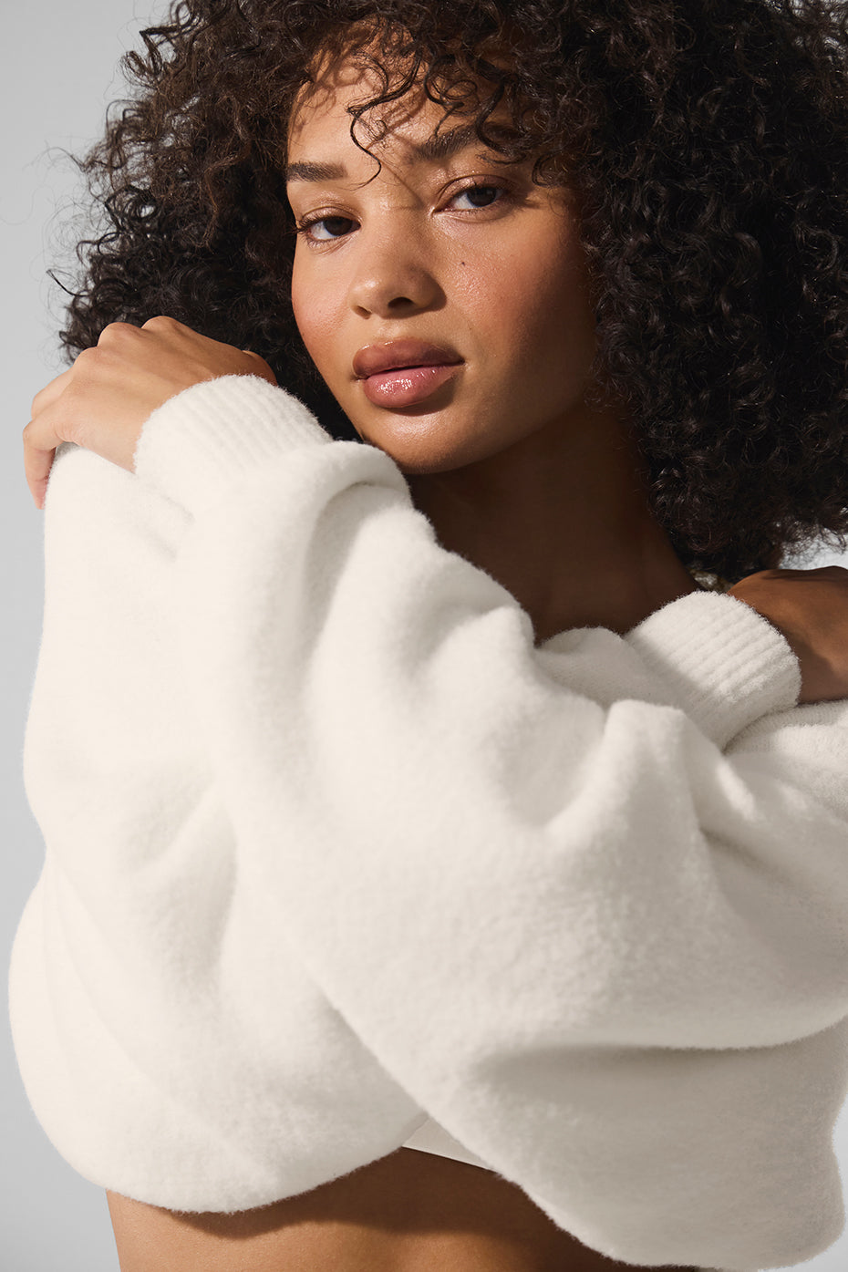 Snuggle Up Sweater Shawl - Ivory--1