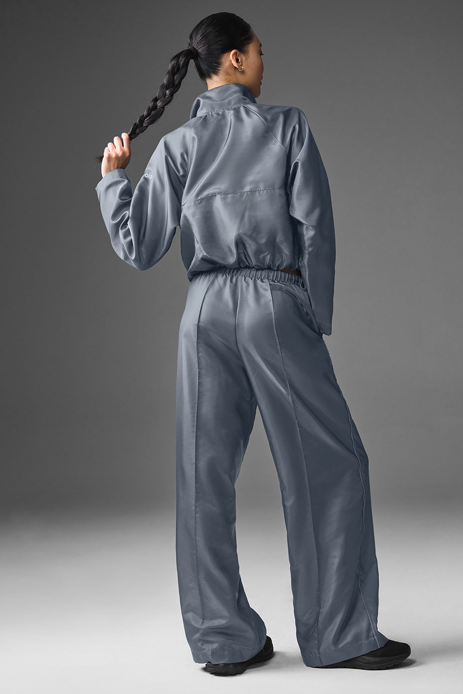 Cropped Afterglow Pullover - Steel Grey--3