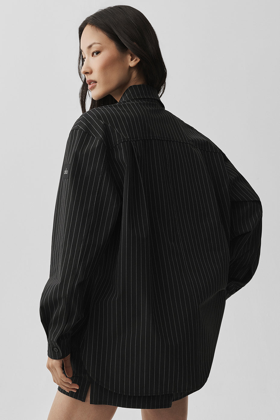 Pinstripe Daylight Button Down Long Sleeve - Black/Titanium--3