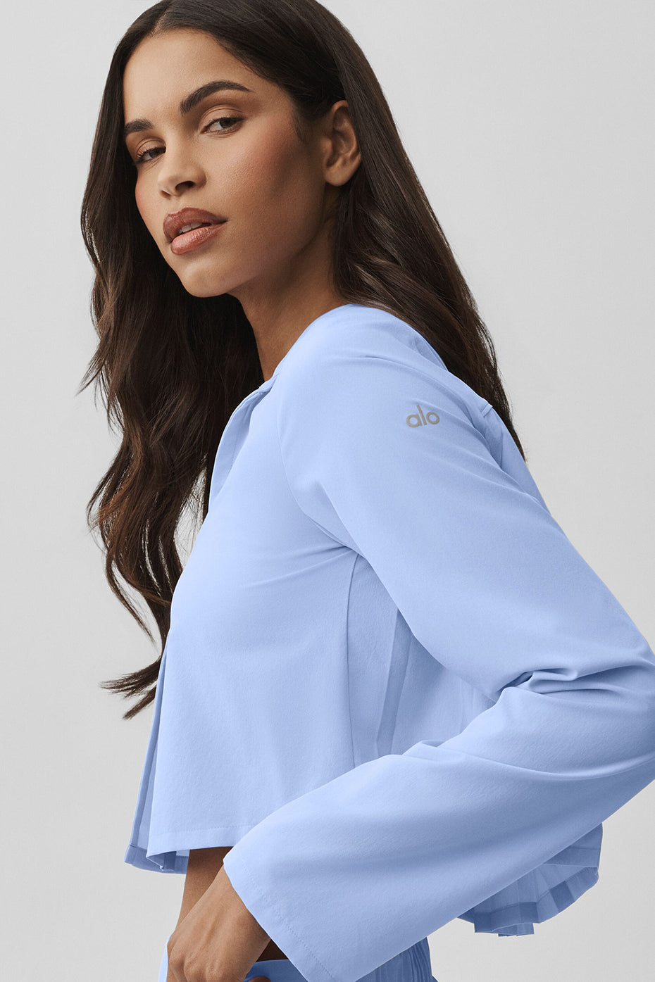 Cropped Unmatched Long Sleeve - Light Provence Blue--3