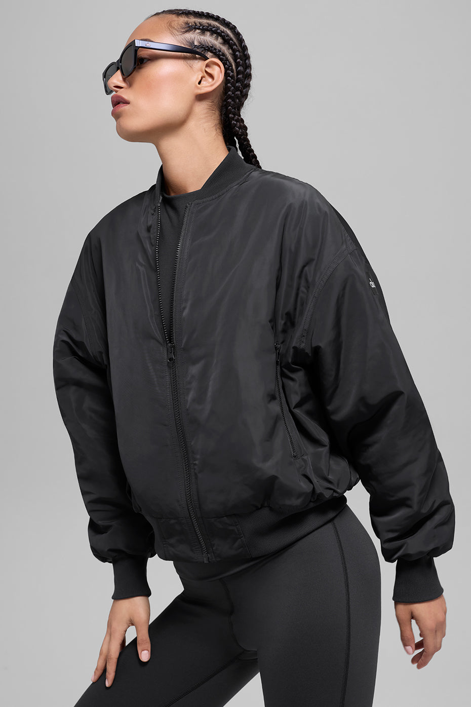Faux Fur Urbanite Bomber - Black/Ivory--0