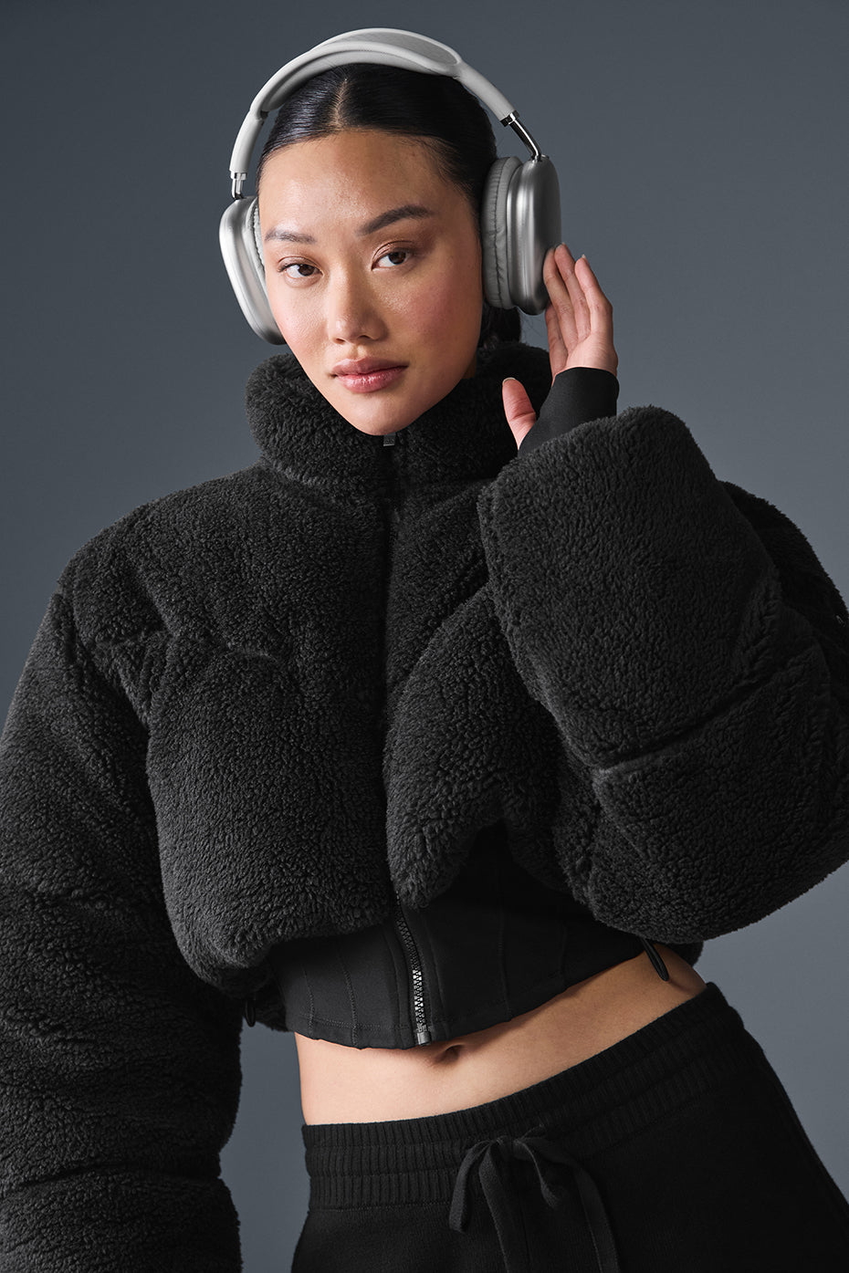 Sherpa Main Act Corset Puffer - Black--0