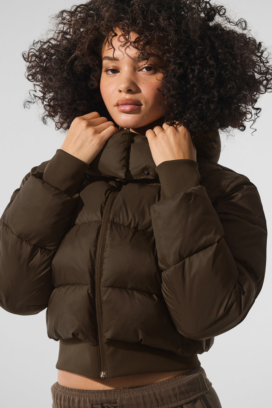 Foxy Puffer Jacket - Espresso--0