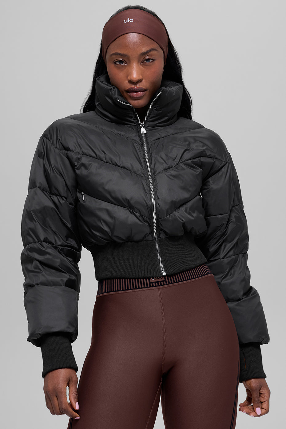 Cropped Atmosphere Puffer - Black--2