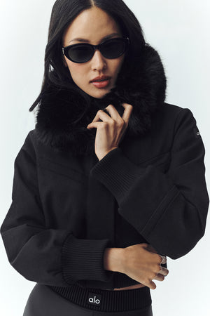 Wool Blend Bunny Slope Jacket - Black