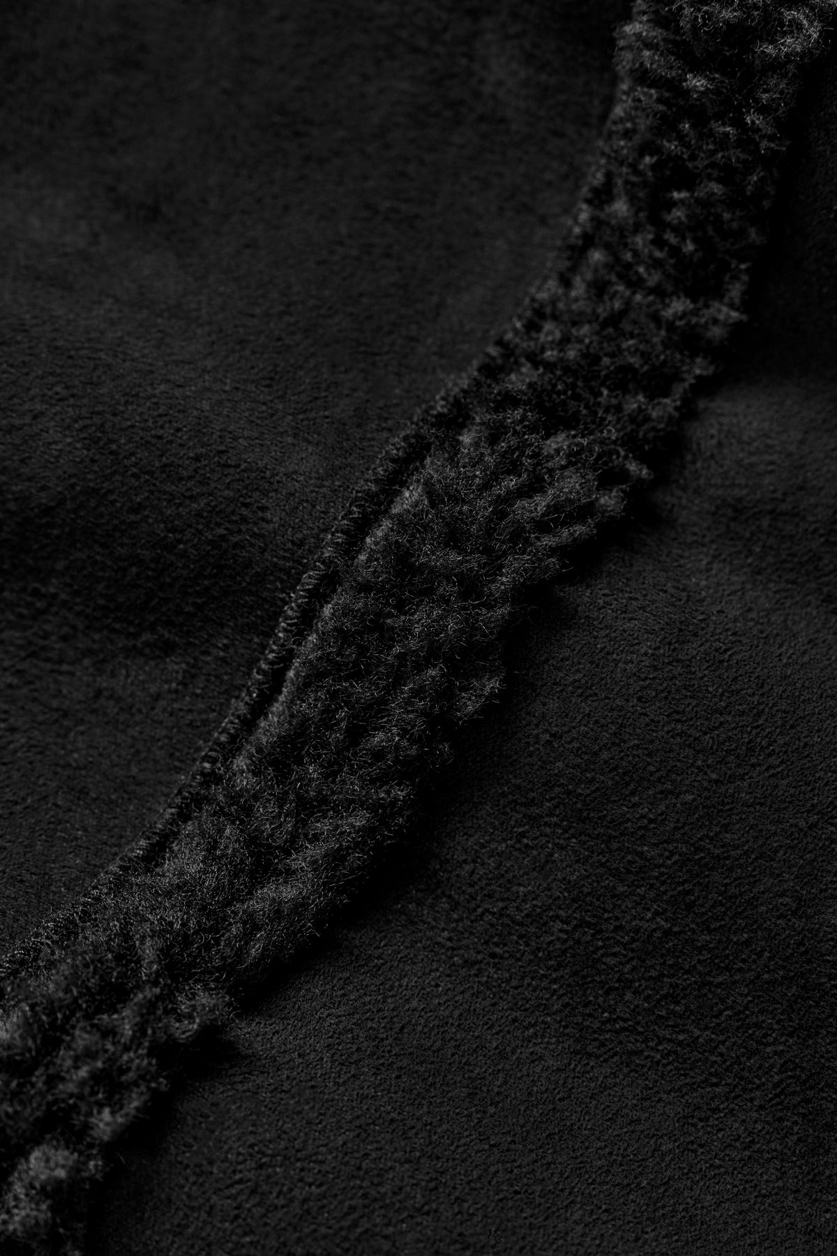 Faux Shearling Snowfall Cropped Jacket - Black--4