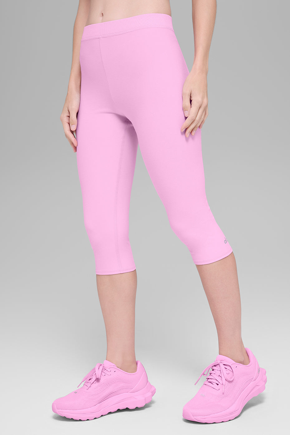 Alosoft High-Waist Iconic 90's Capri - Candy Heart Pink--1