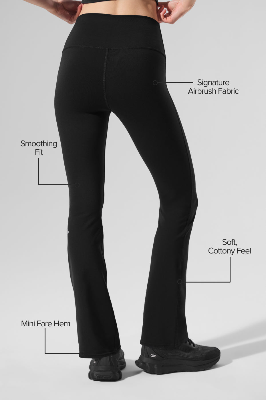 Airbrush High-Waist Bootcut Legging (Short) - Black--1