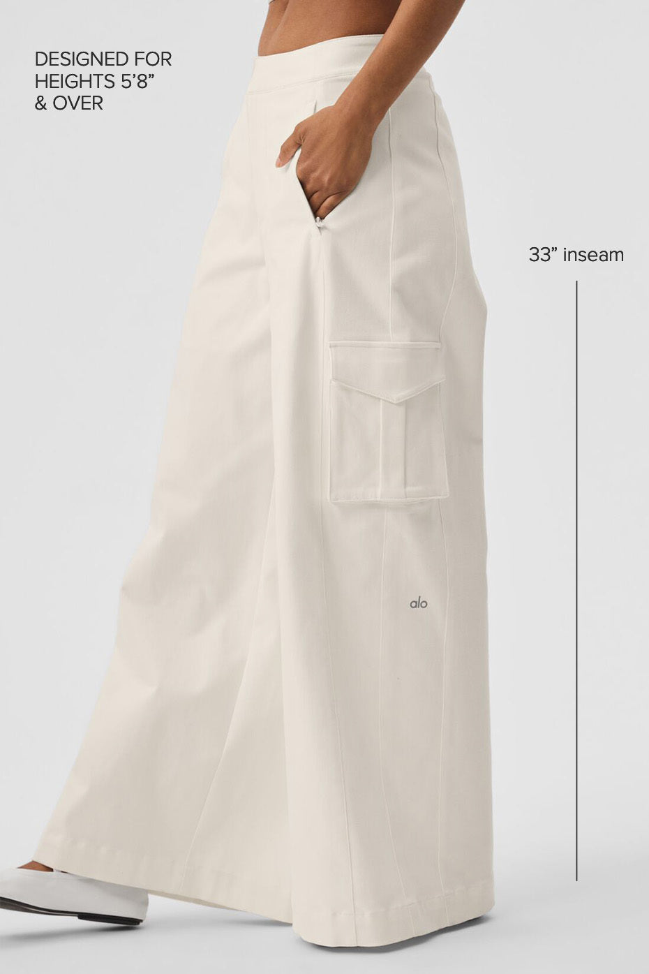 Show Off Cargo Wide Leg Trouser (Long) - Ivory--1