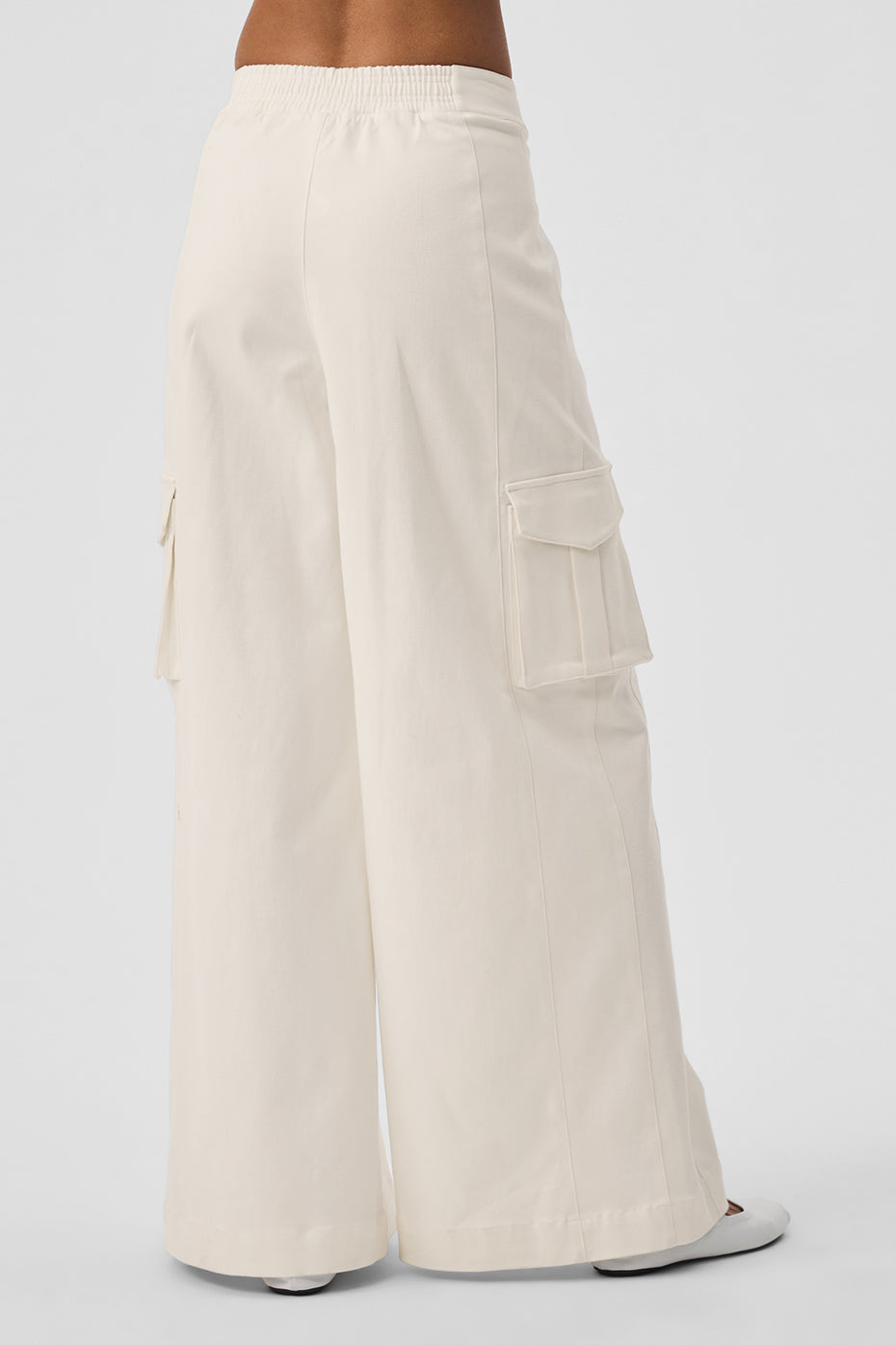 Show Off Cargo Wide Leg Trouser (Long) - Ivory--2