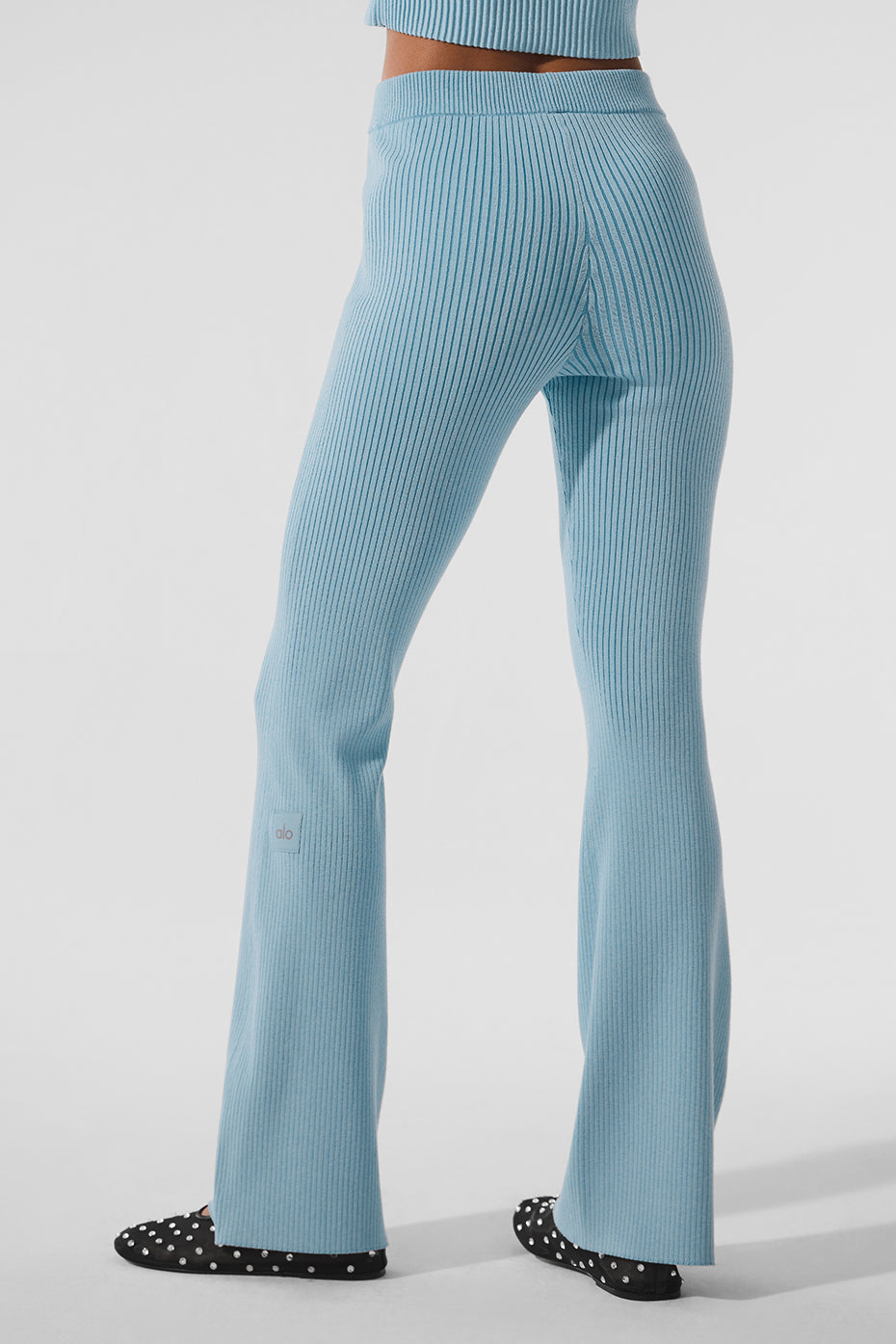 Denim Knit High-Waist Flare Pant - Celestial Blue/Dark Celestial Blue--1