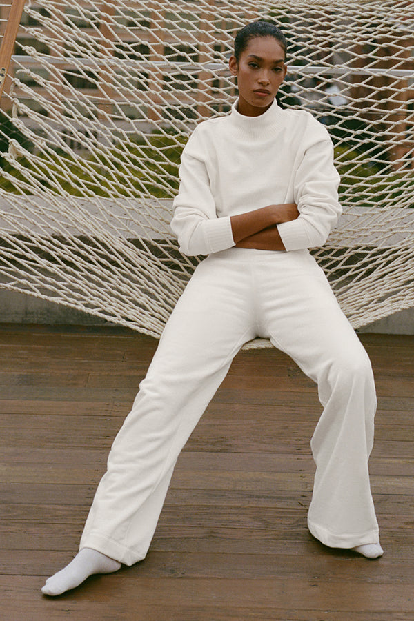 Serenity Wide Leg Sweatpant - Ivory
