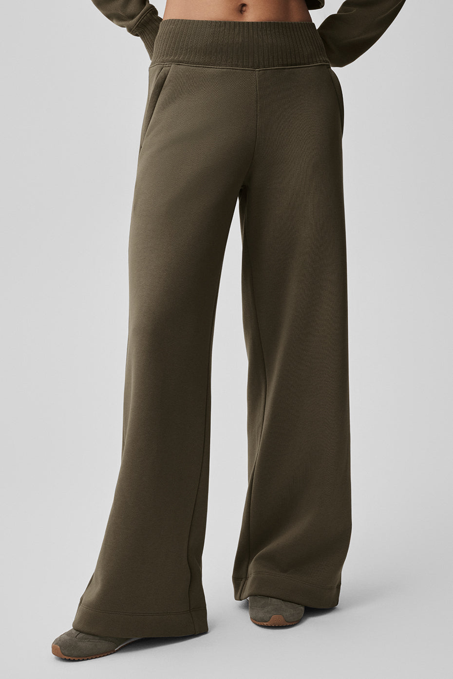 Serenity Wide Leg Sweatpant - Olive Tree--2