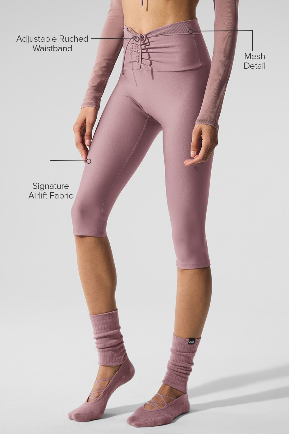 Airlift Mesh High-Waist Divine Capri - Smoky Quartz--1