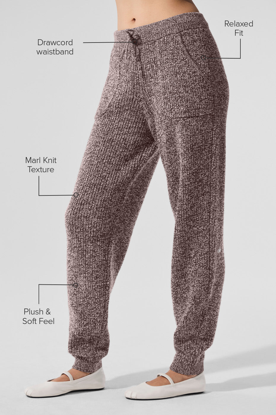 Marl Sweater Pant - Mushroom Marl--1