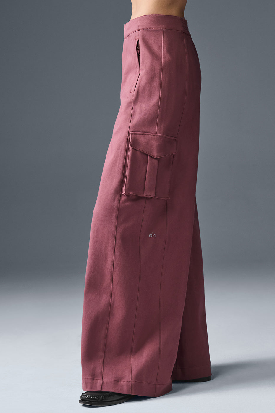 Show Off Cargo Wide Leg Trouser (Regular) - Burgundy Truffle--1