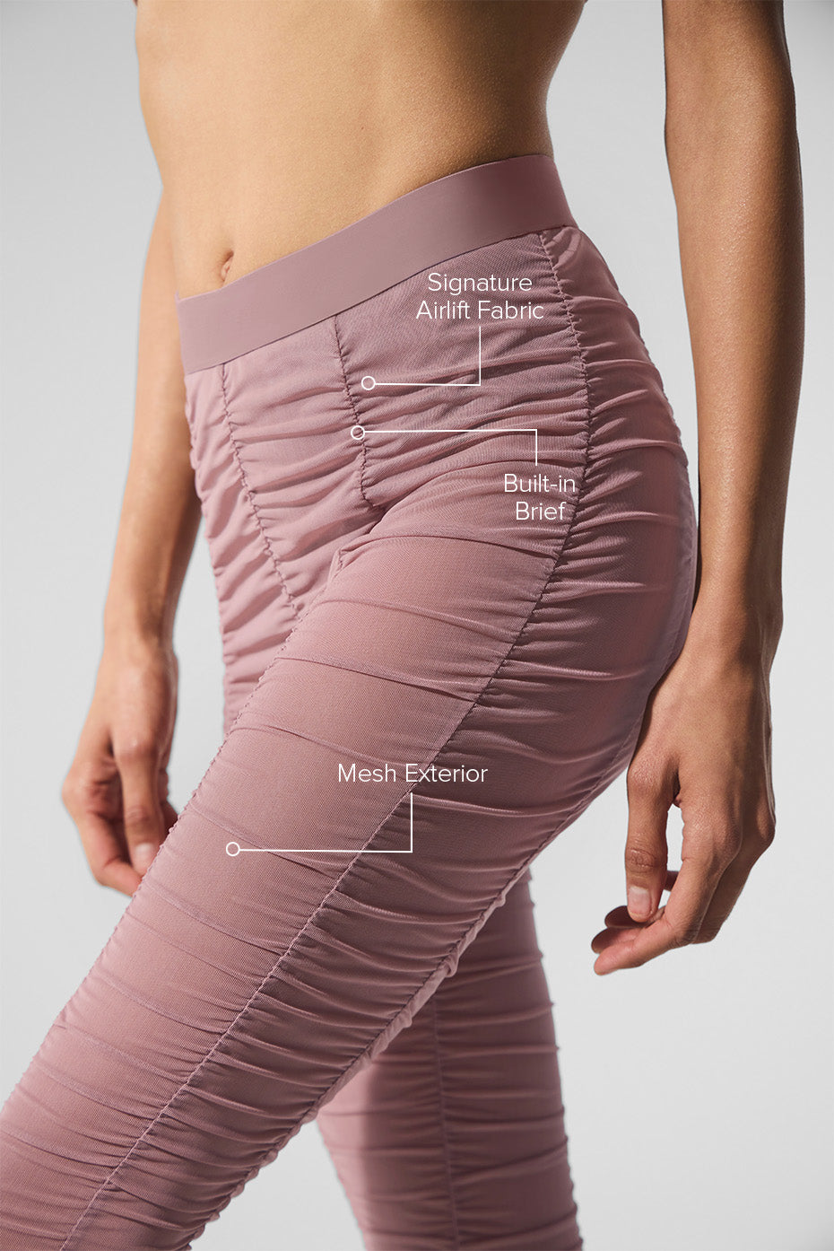 Airlift Mesh High-Waist Cherish Legging - Smoky Quartz--1