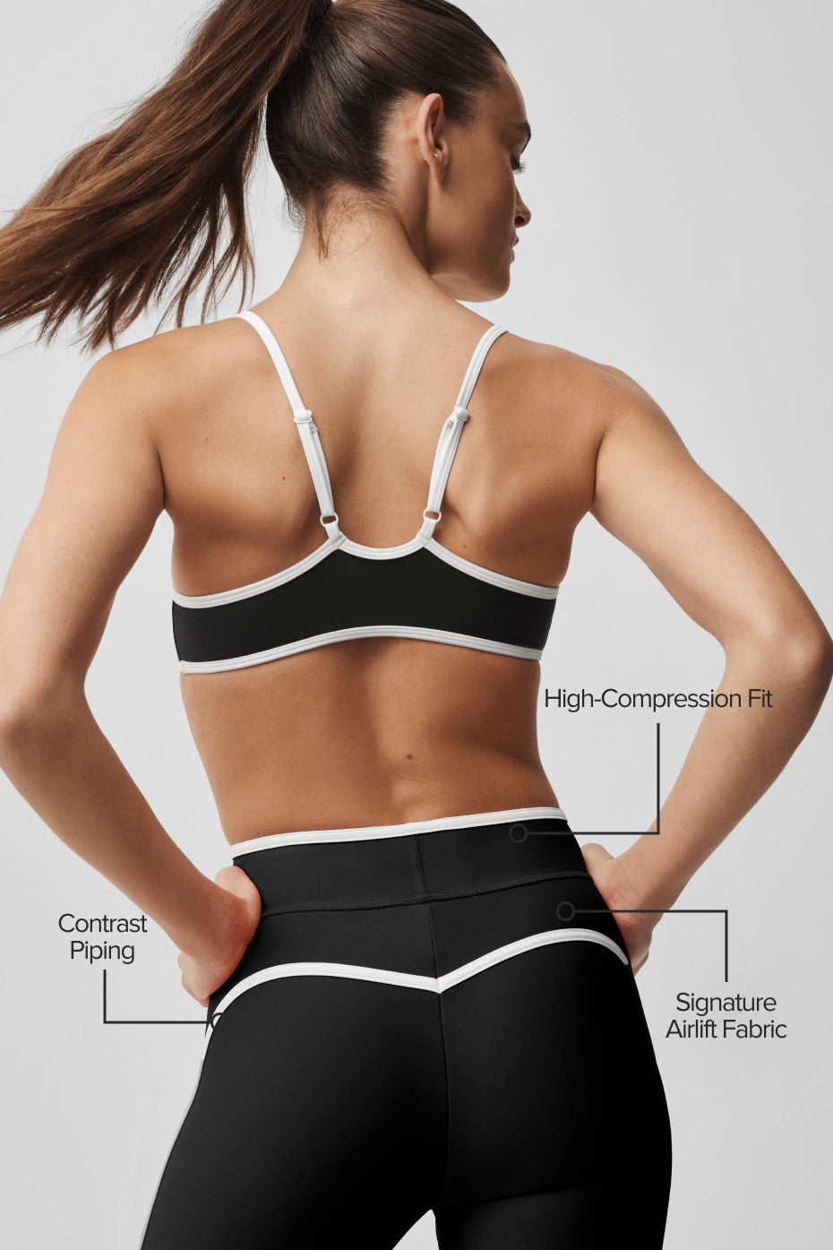 Airlift High Waist Charger 7/8 Legging - Black/White--1