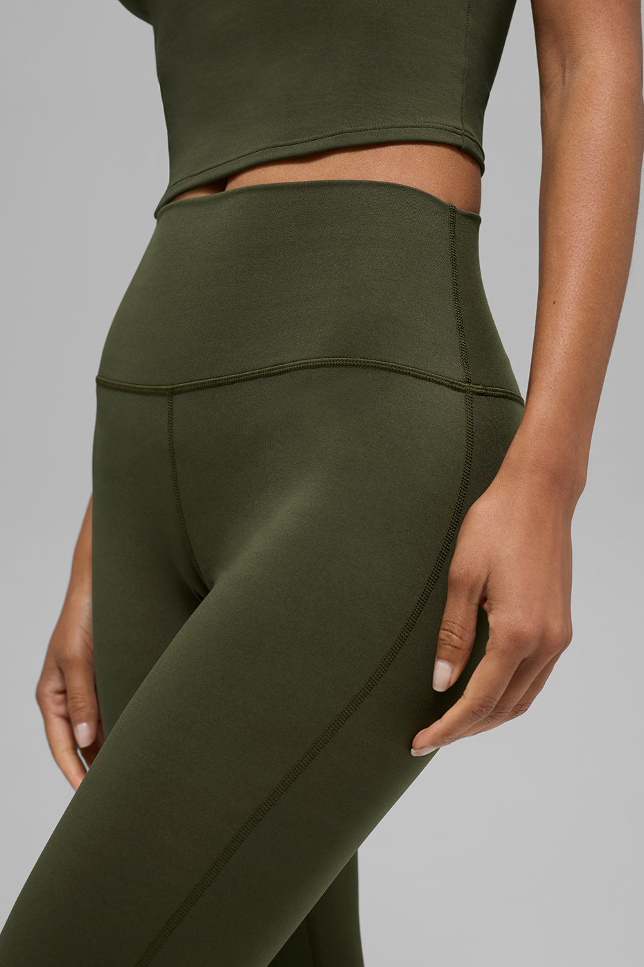 ALO Softsculpt High-Waist Bootcut Legging (Regular) - Green Olive--3