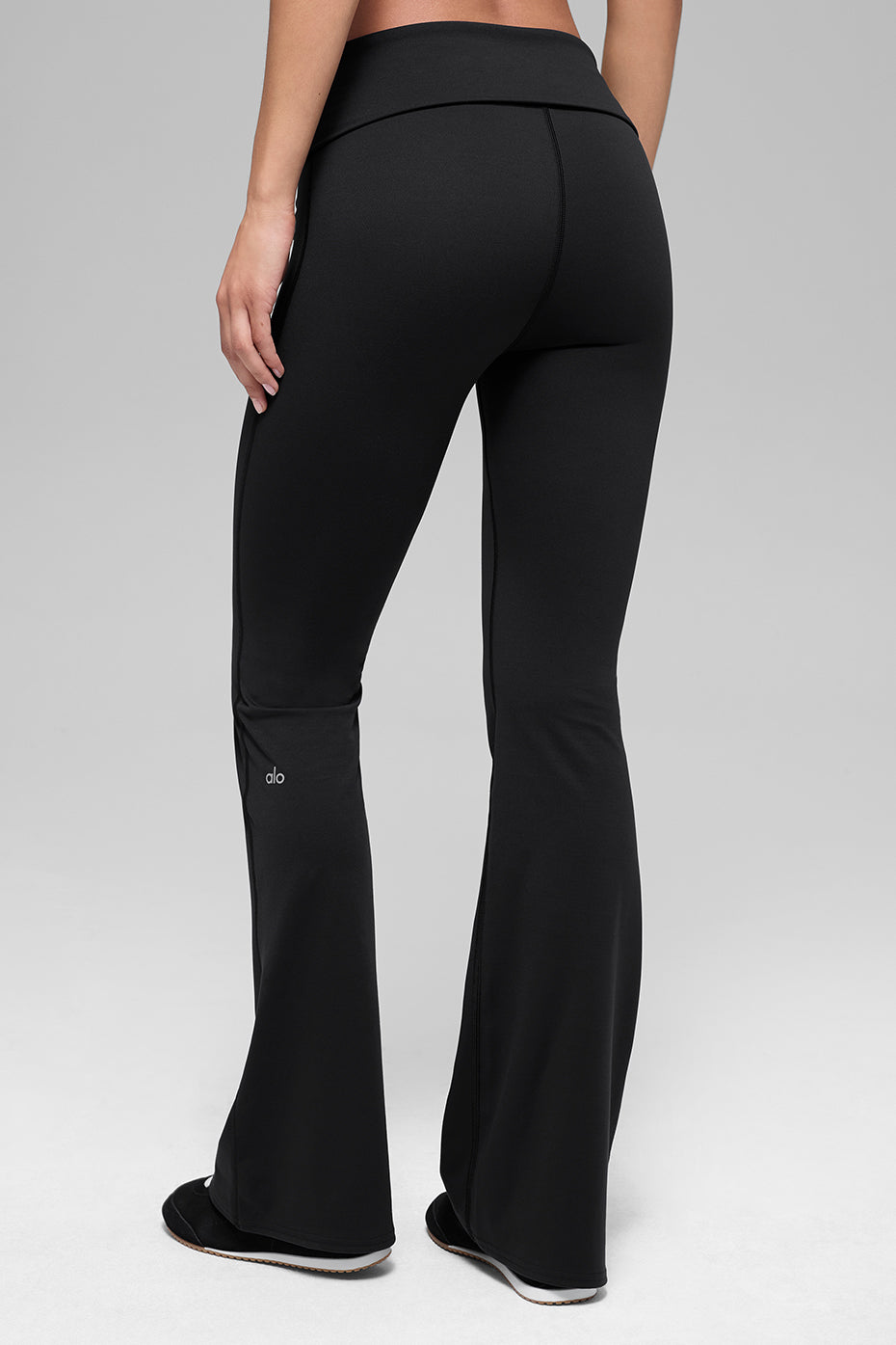 ALO Softsculpt Foldover Flare Legging (Regular) - Black--4