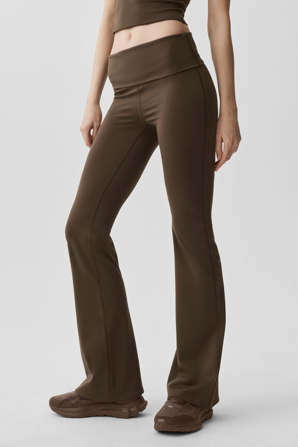 ALO Softsculpt Foldover Flare Legging (Regular) - Espresso--1