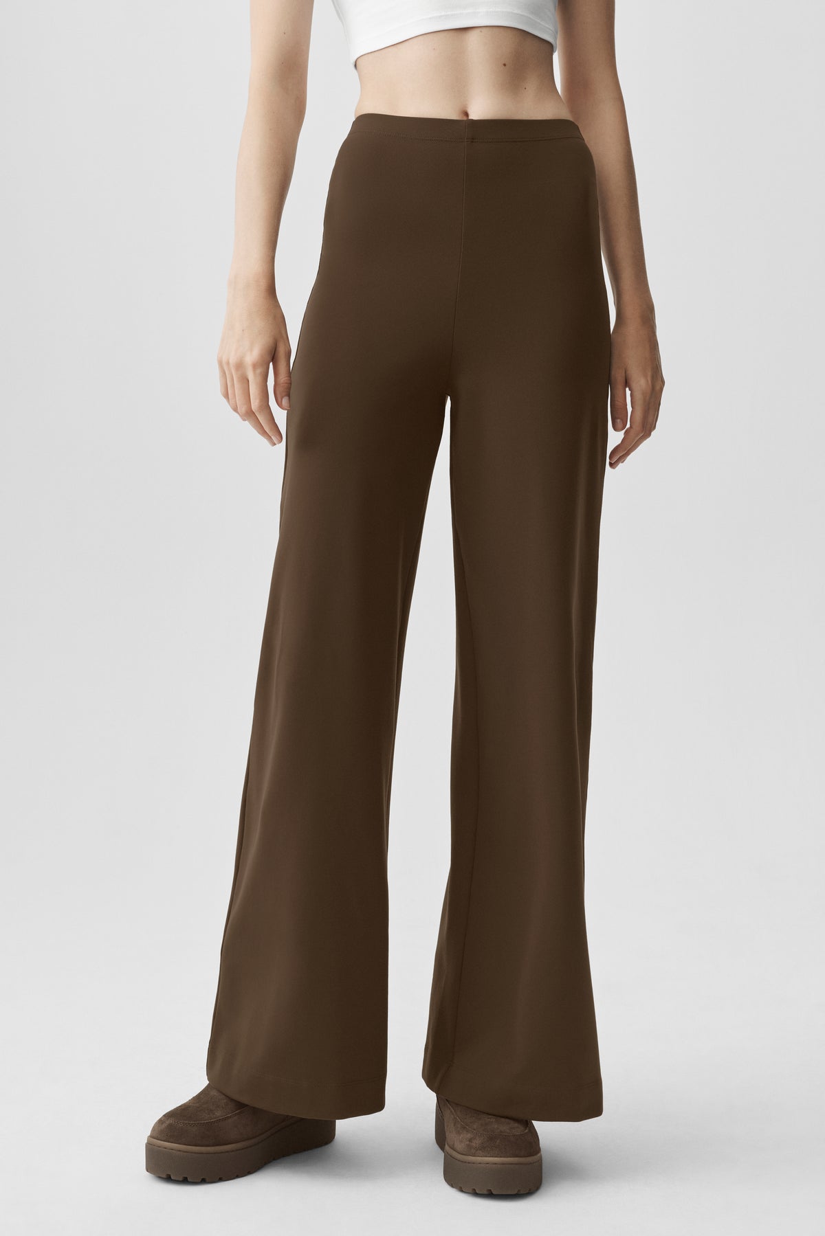 Airbrush High-Waist Wide Leg Pant (Long) - Espresso--0