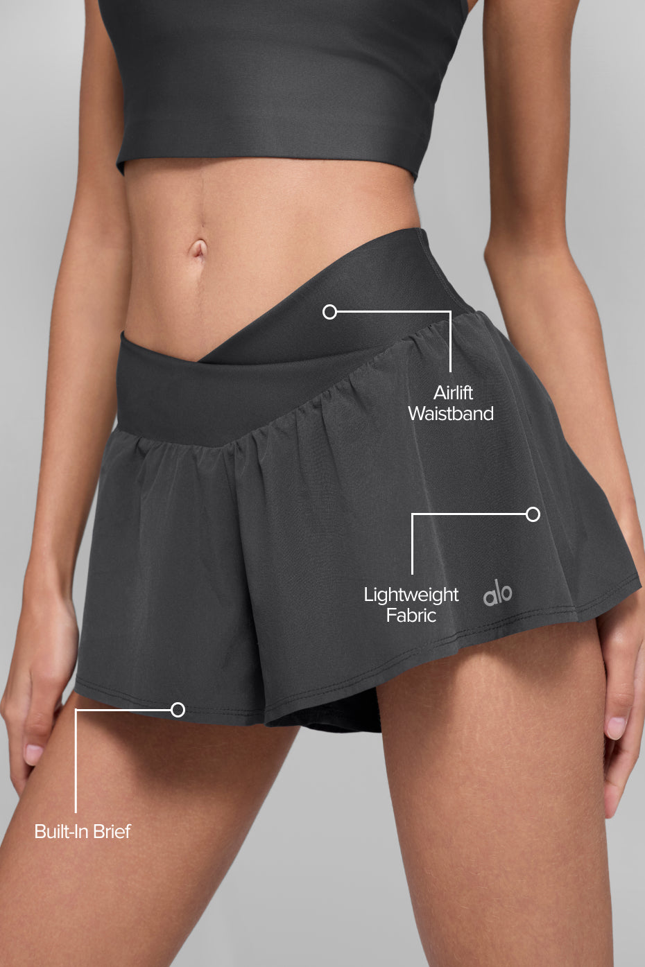 V-Cute Running Short - Anthracite--1