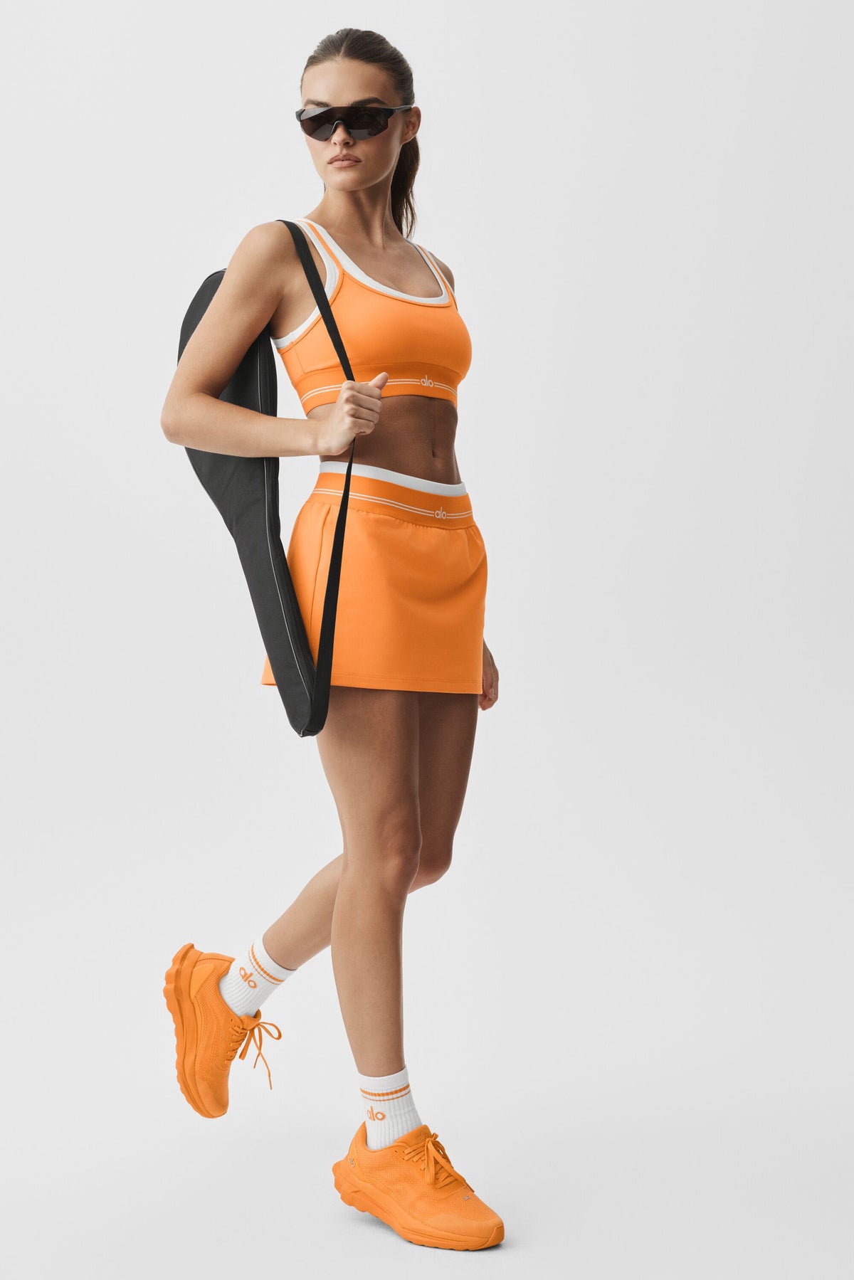 Airbrush Better Together Tennis Skirt - Satsuma Breeze/White--4