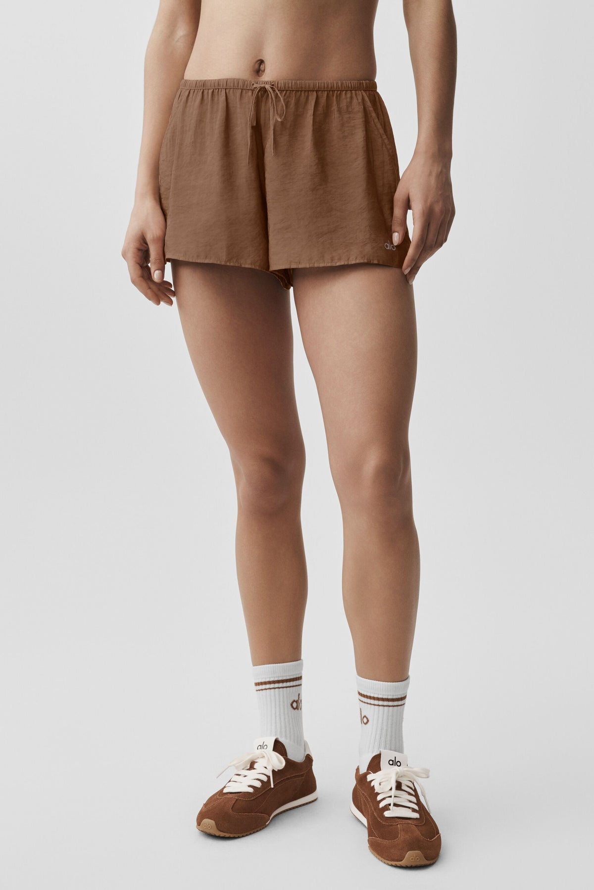 Semi-Sheer Golden Hour Mid-Rise Short - Sun Kissed Brown--0