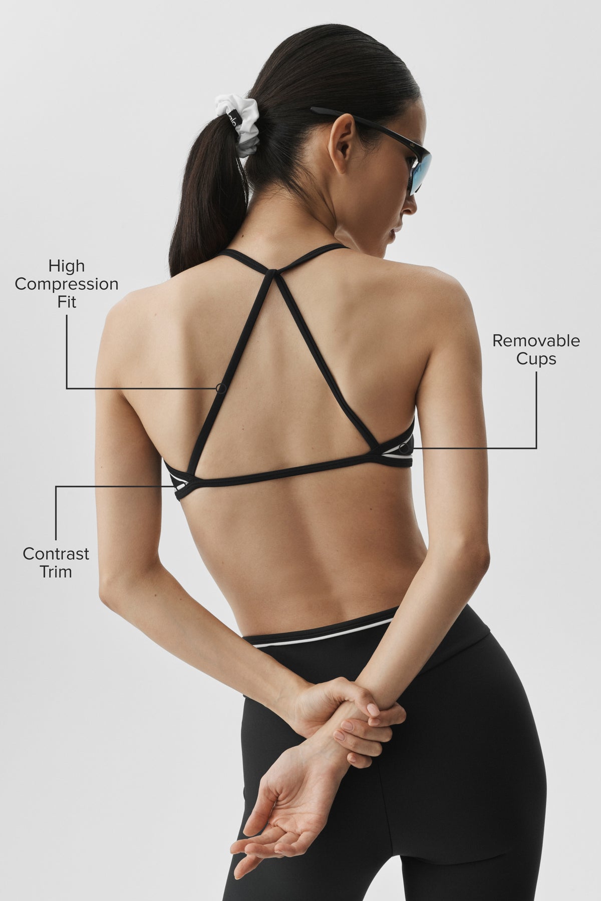 Airlift Trifecta Bra - Black/White--1