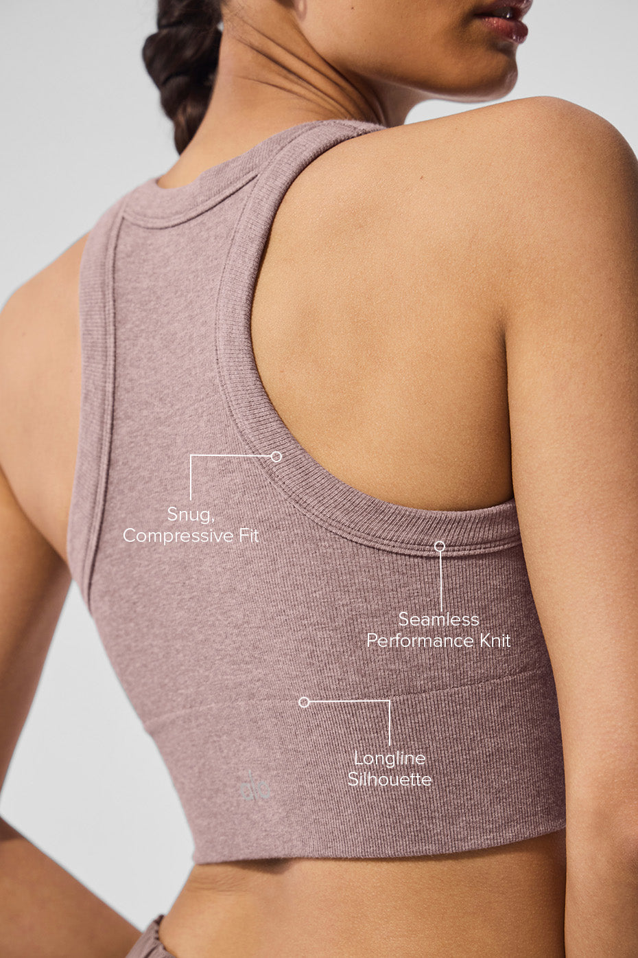 Seamless Delight High Neck Bra - Mushroom Heather--1