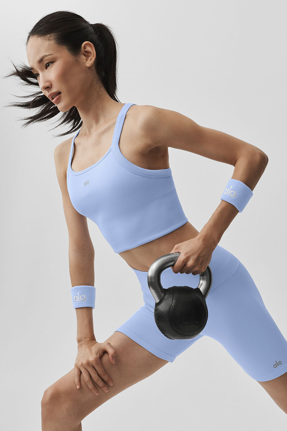 Seamless Ribbed Favorite Bra Tank - Light Provence Blue--0