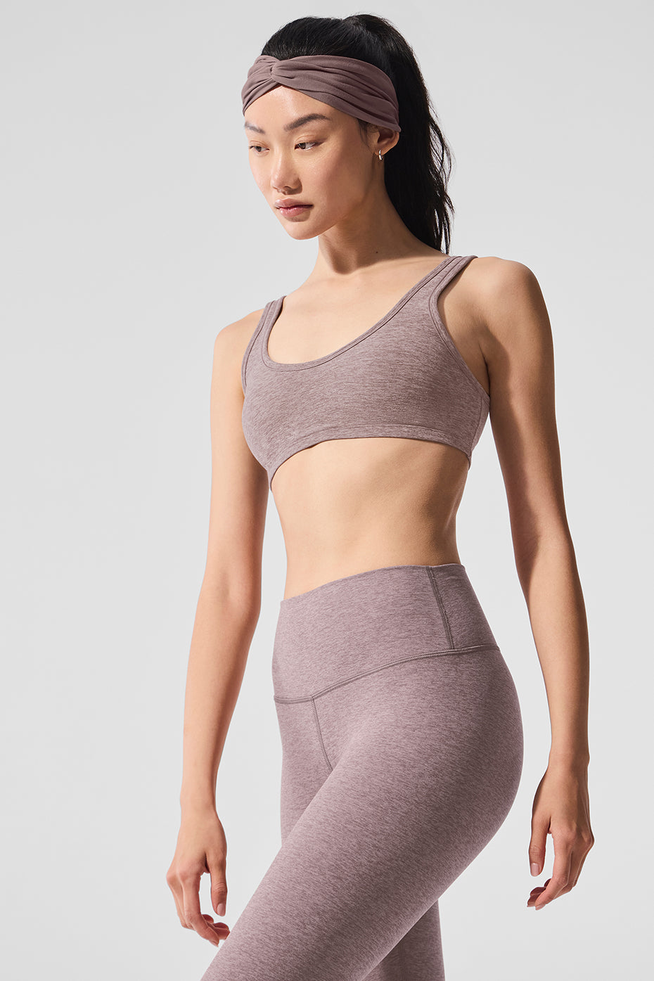 Alosoft Center Stage Bra - Dark Pink Quartz Heather--2