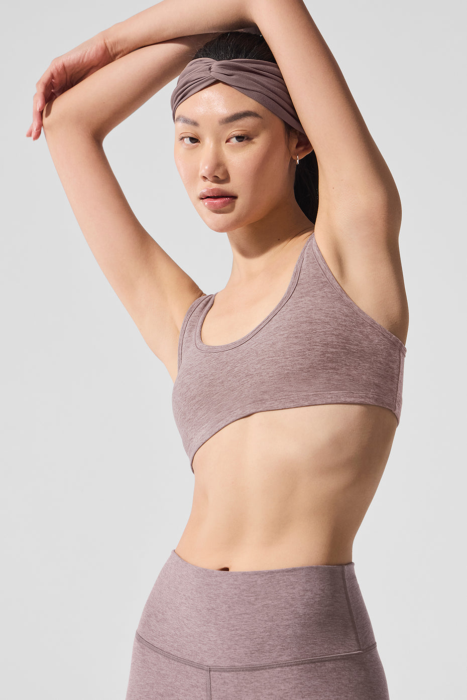 Alosoft Center Stage Bra - Dark Pink Quartz Heather--3
