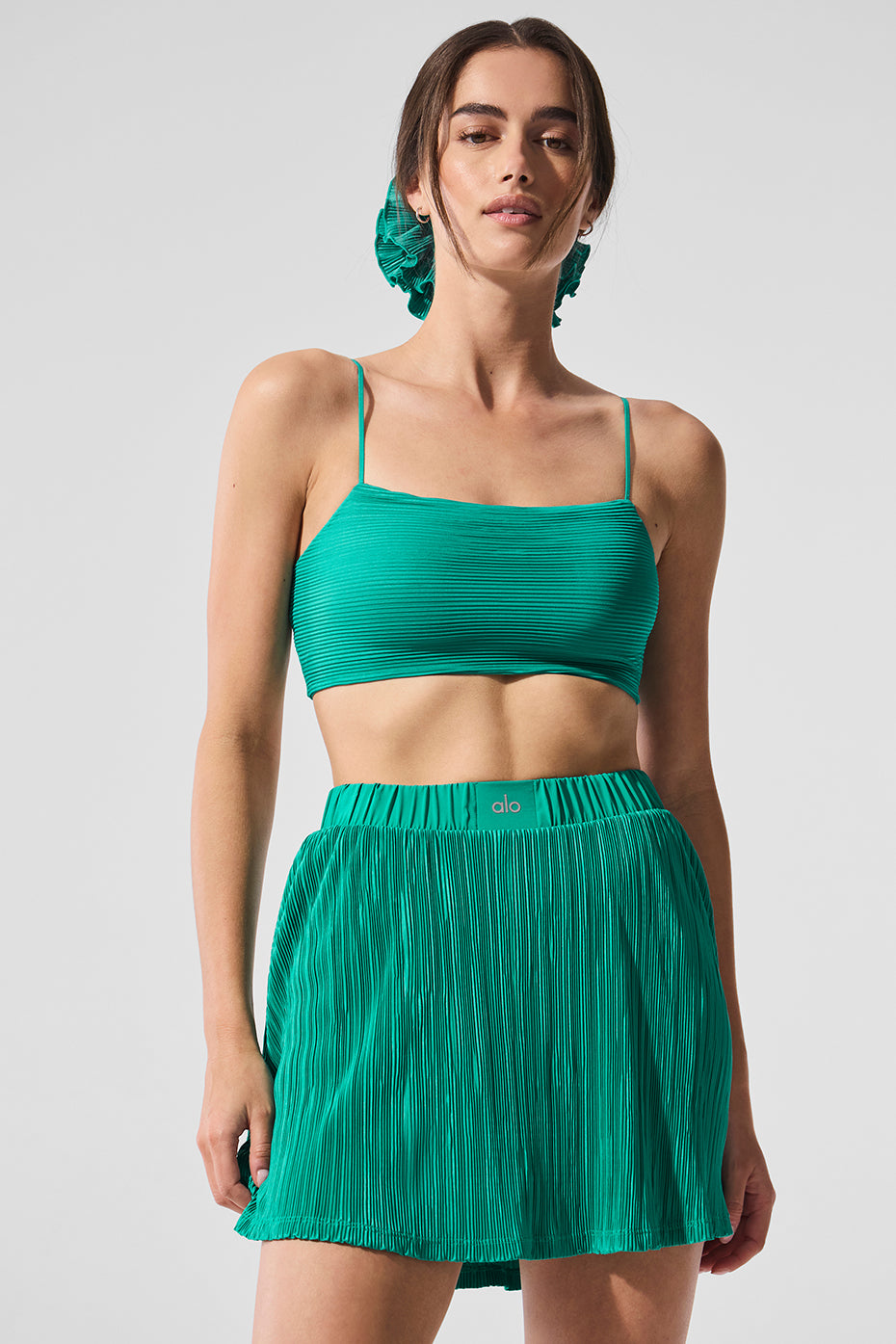 Micro Plisse Game On Bra - Spruce Green--0