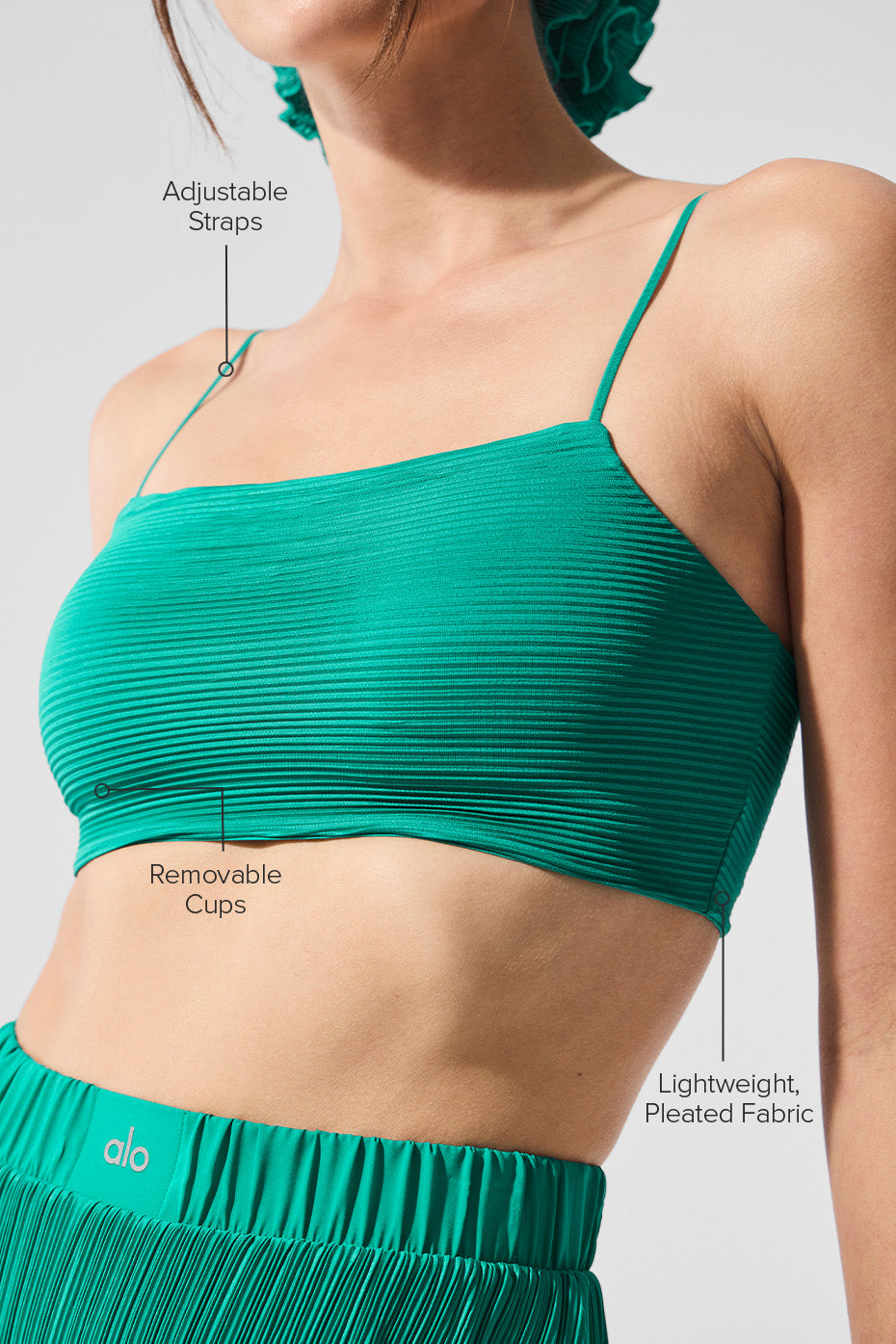 Micro Plisse Game On Bra - Spruce Green--1