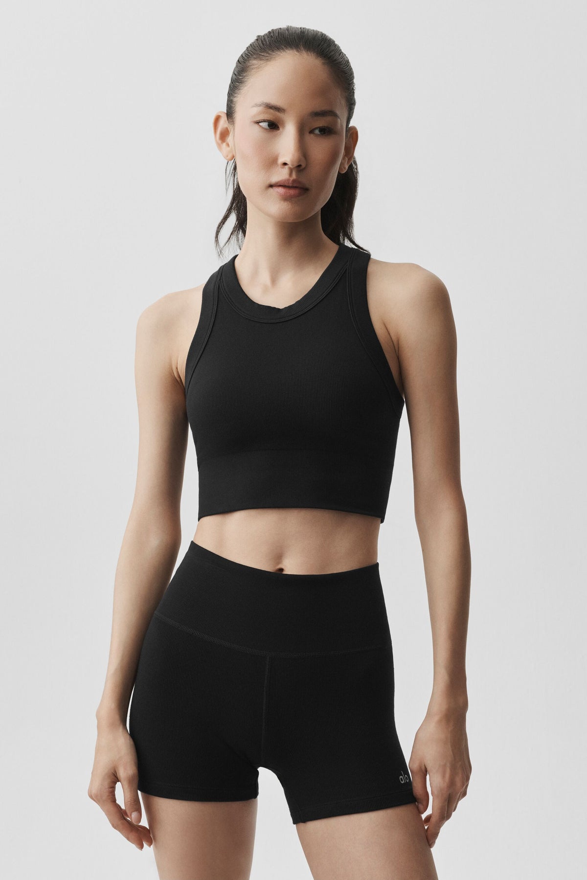 Seamless Modal Ribbed High Neck Delight Bra - Black--0