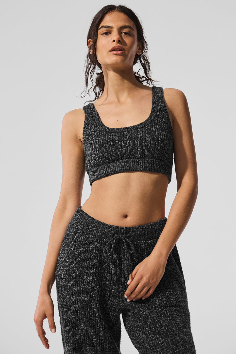 Marl Sweater Bra - Black Marl--0