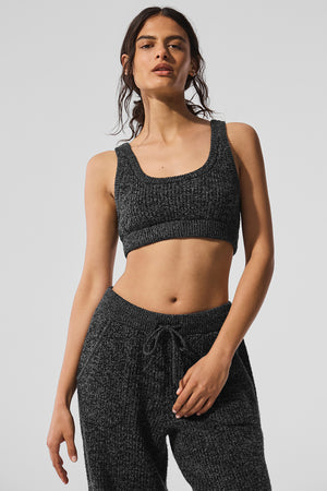 Marl Sweater Bra - Black Marl